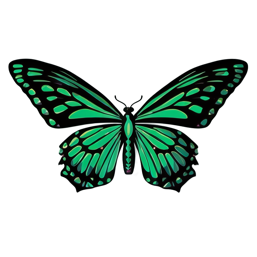 Green Butterfly Silhouette Png Nhb PNG image