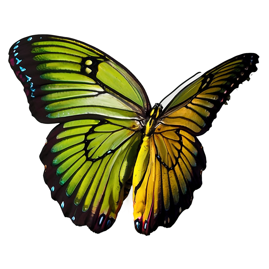 Green Butterfly Wings Spread Png 06202024 PNG image