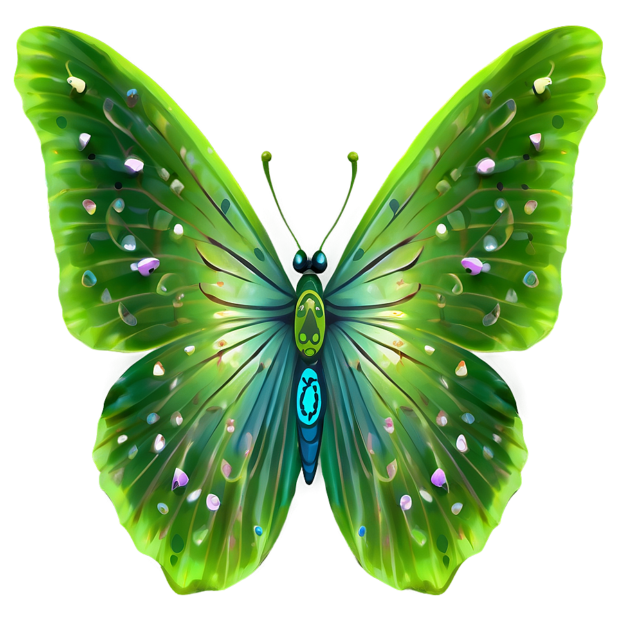 Green Butterfly With Pattern Png Dyn PNG image