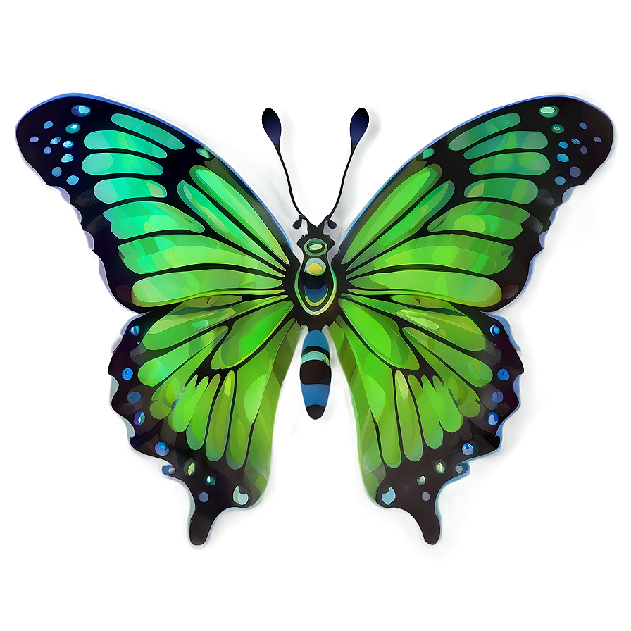 Green Butterfly With Pattern Png Xsf PNG image