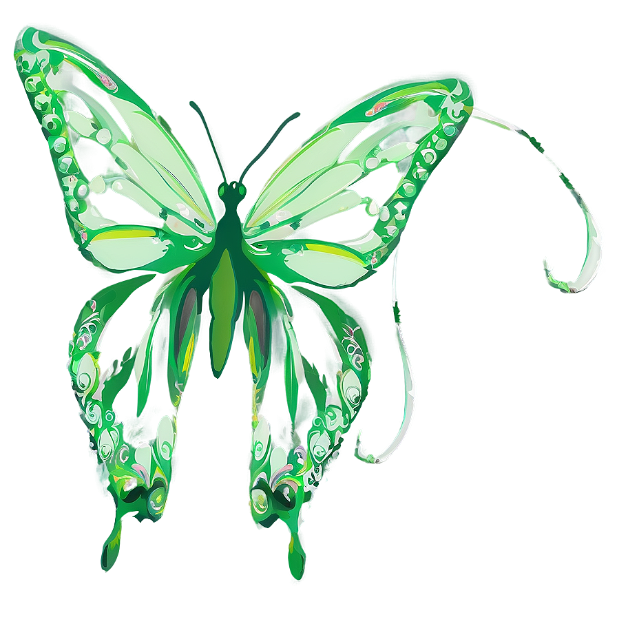 Green Butterfly With Text Space Png 44 PNG image