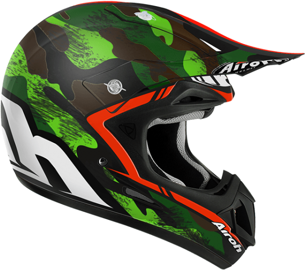 Green Camo Motocross Helmet PNG image