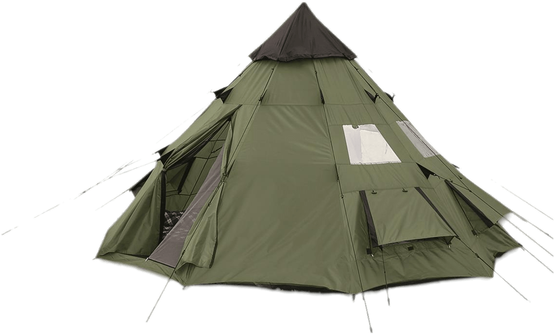 Green Camping Tent Isolated PNG image