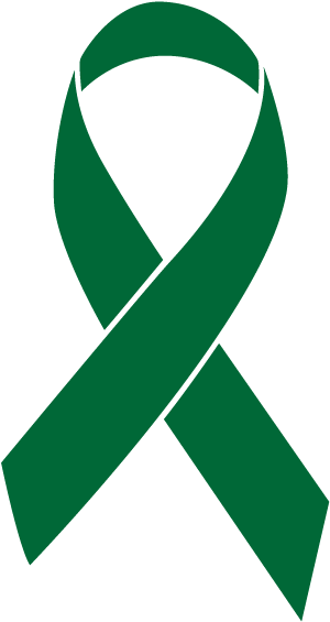 Green Cancer Awareness Ribbon PNG image