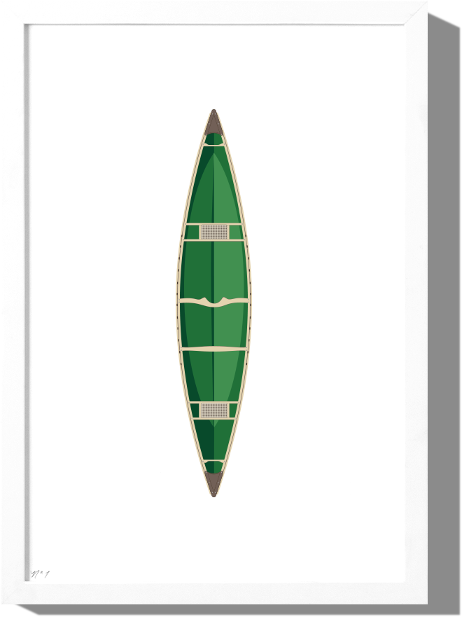 Green Canoe Top View PNG image