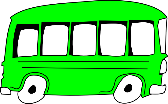 Green Cartoon Bus Graphic PNG image