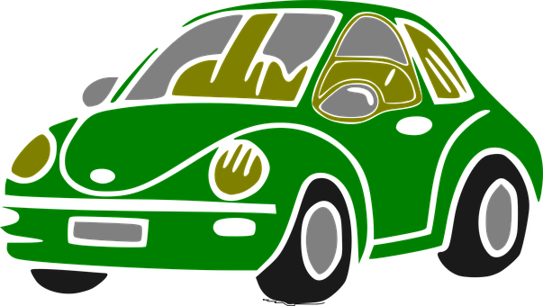 Green Cartoon Car Illustration PNG image