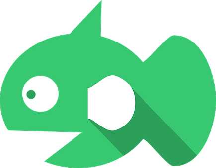 Green Cartoon Fish Vector PNG image