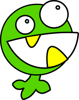 Green Cartoon Frog Face PNG image