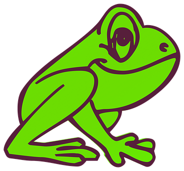 Green Cartoon Frog Graphic PNG image