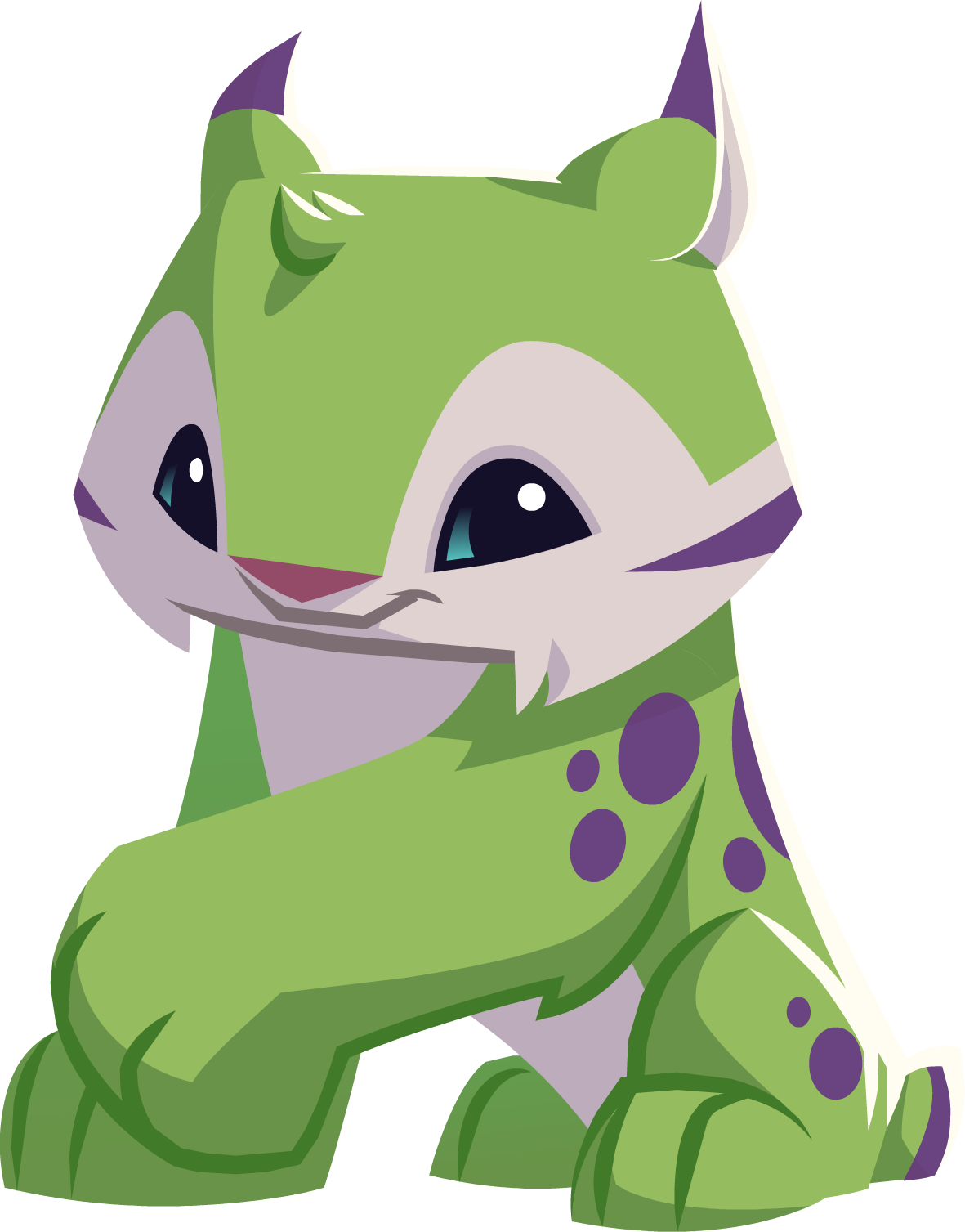 Green Cartoon Lynx PNG image