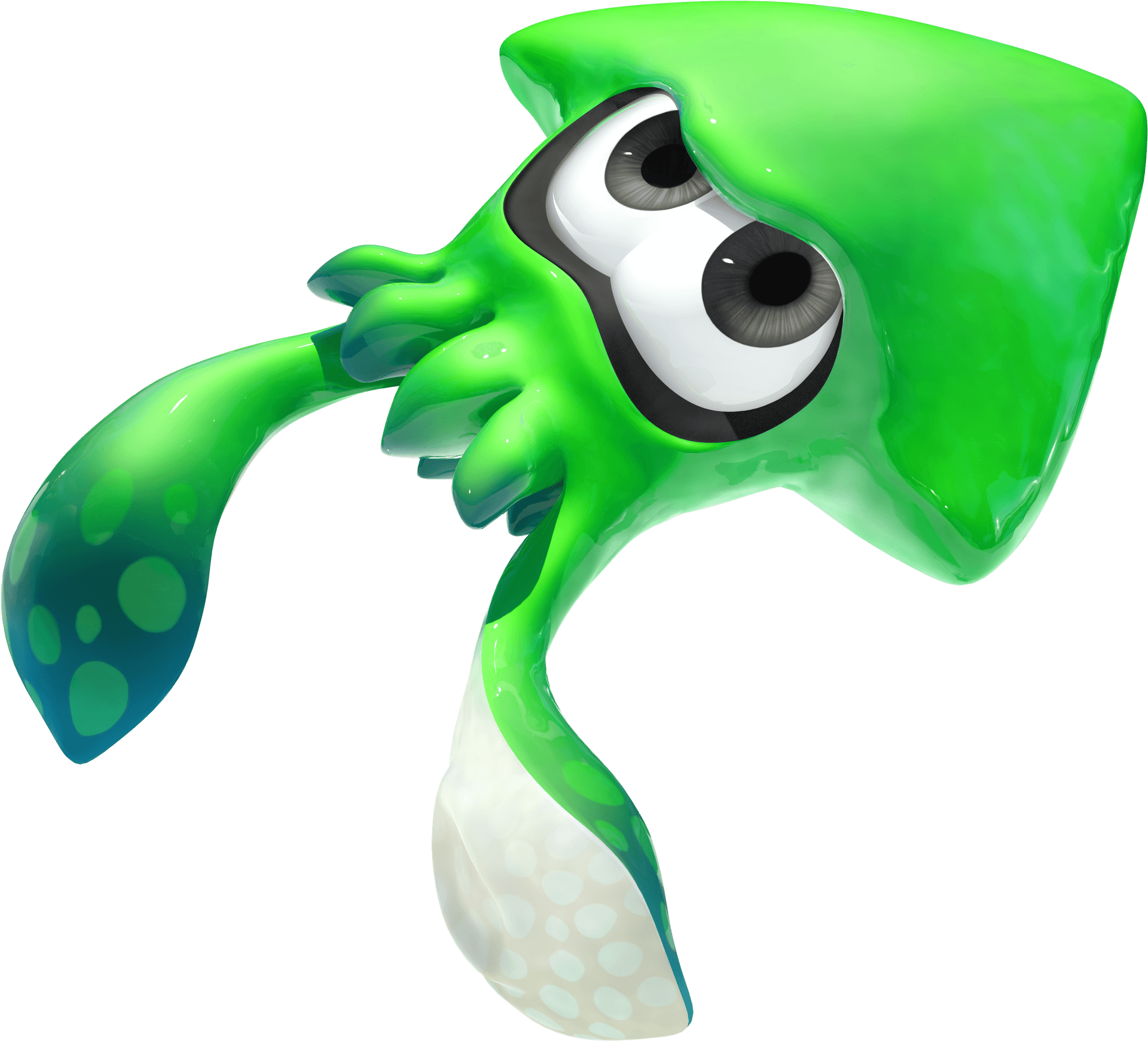 Green_ Cartoon_ Squid_ Character PNG image