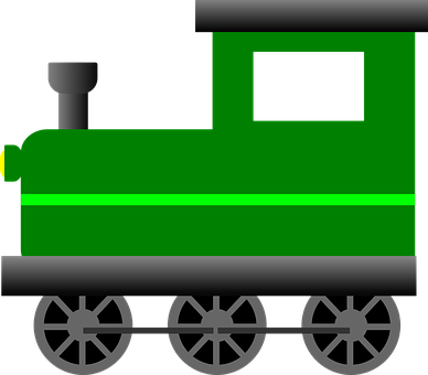 Green Cartoon Steam Train Vector PNG image