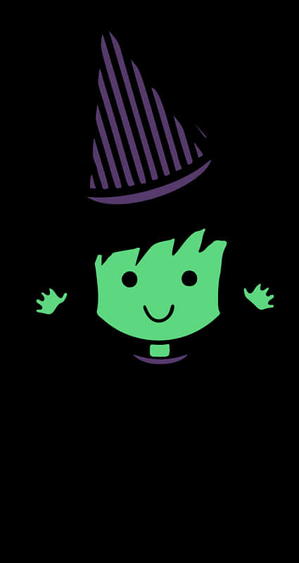 Green Cartoon Witch Graphic PNG image