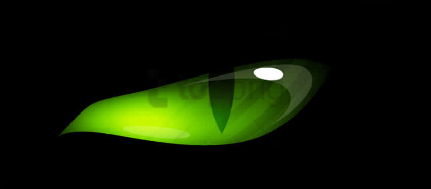 Green Cat Eye Glow Dark Background PNG image