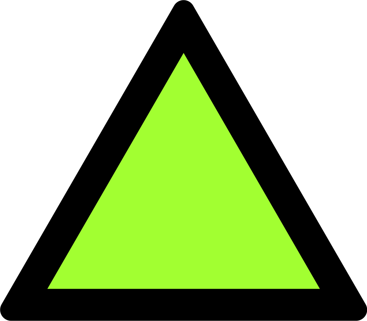 Green Centered Black Triangle Graphic PNG image