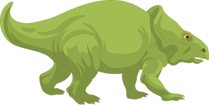 Green Ceratopsian Dinosaur Illustration PNG image