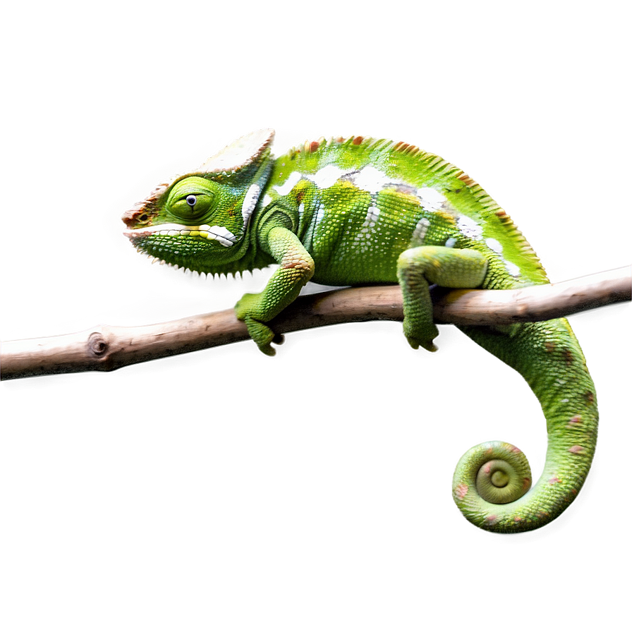 Green Chameleon On Branch Png Wcl16 PNG image