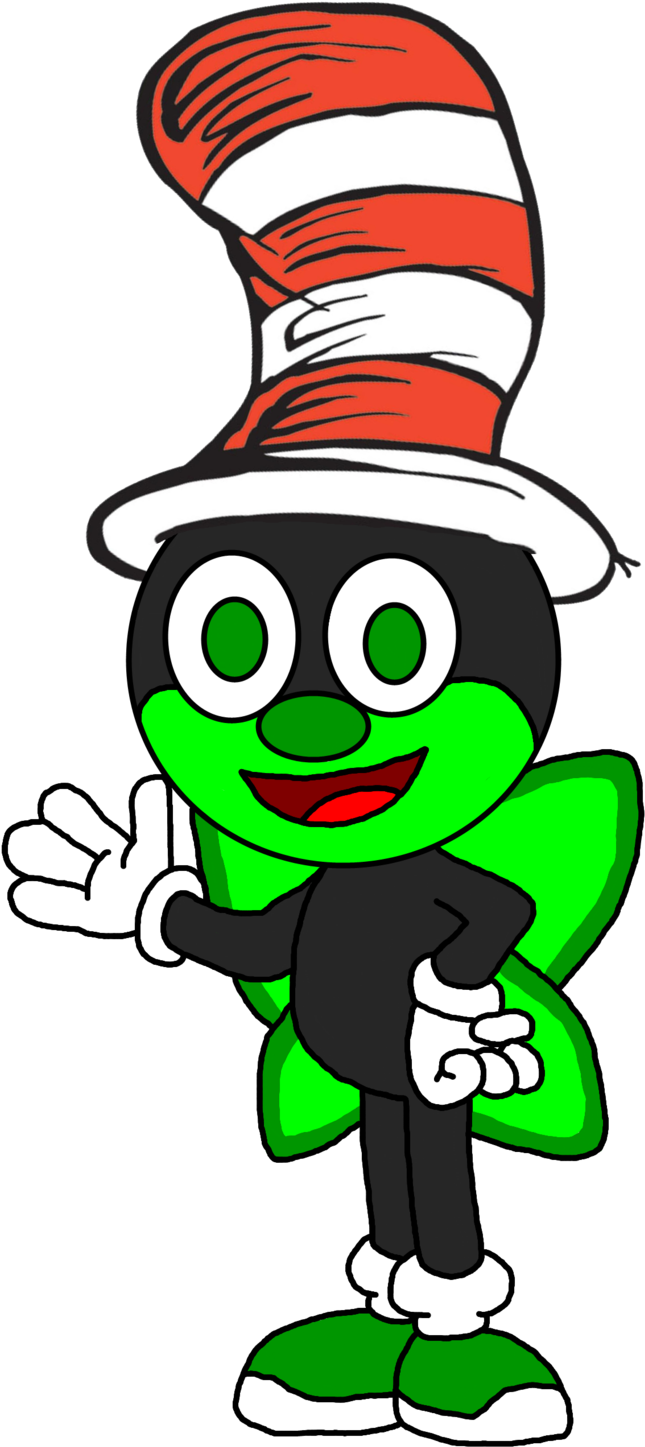 Green Character Red Striped Hat PNG image