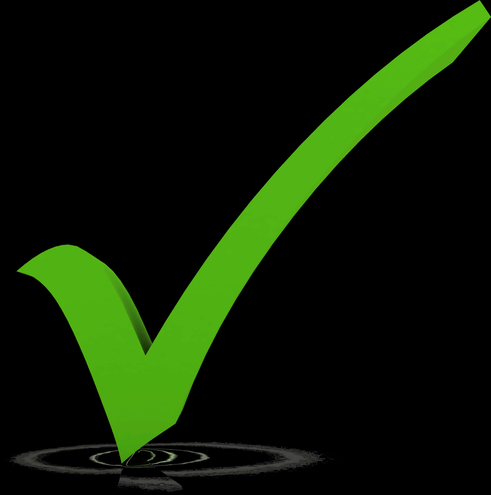 Green Check Mark Black Background PNG image