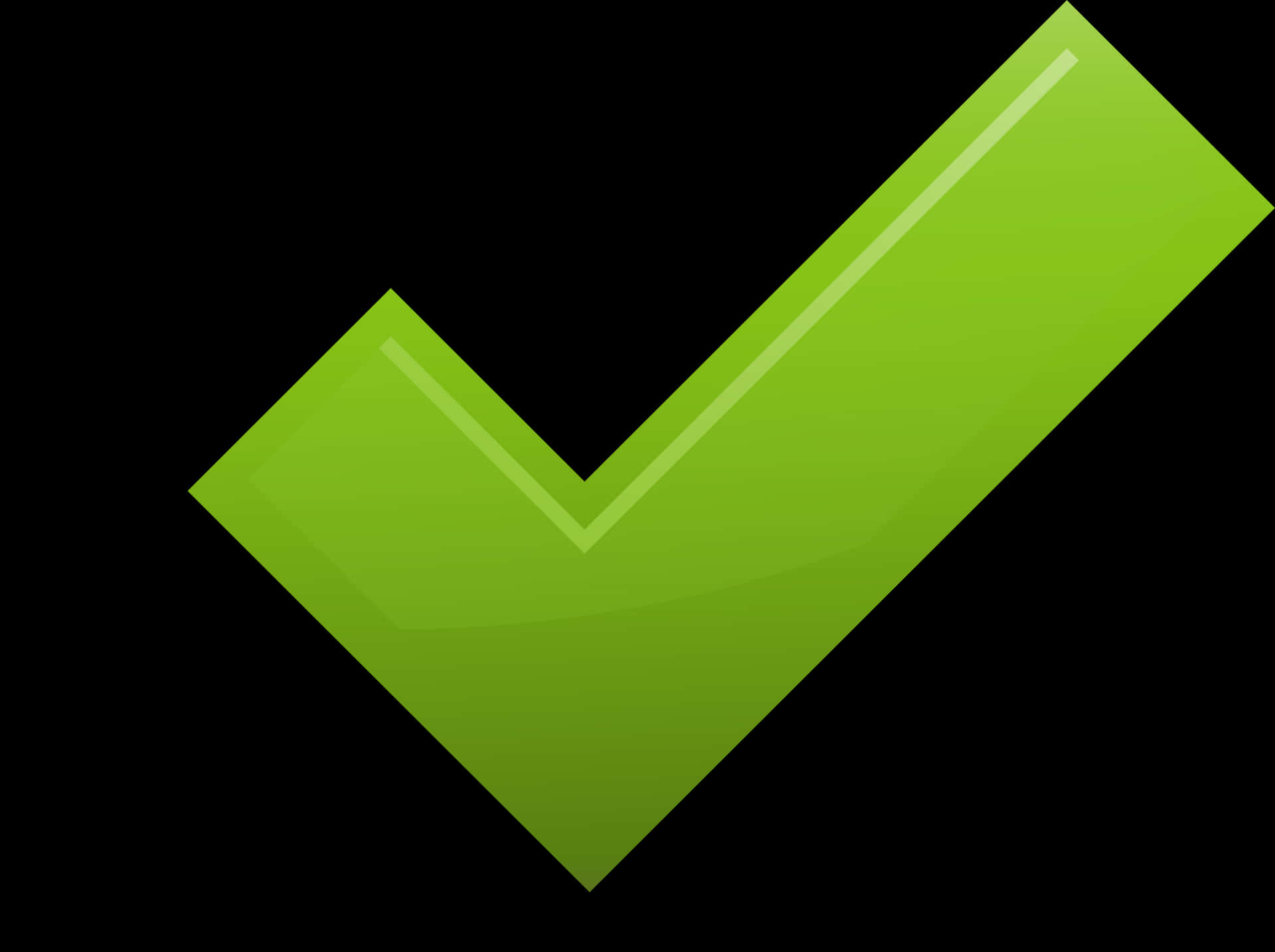 Green Check Markon Black Background PNG image