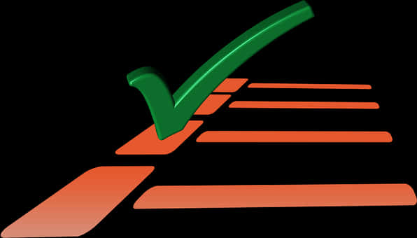 Green Checkmark Over Red Lines PNG image