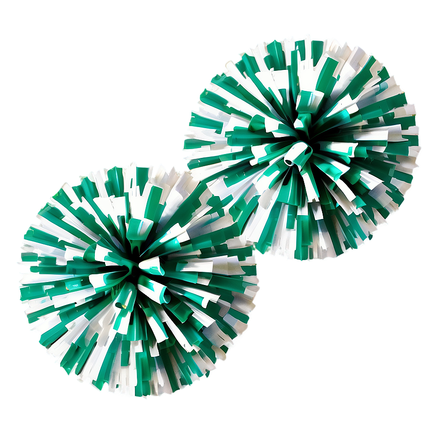 Green Cheer Pom Poms Png 06282024 PNG image