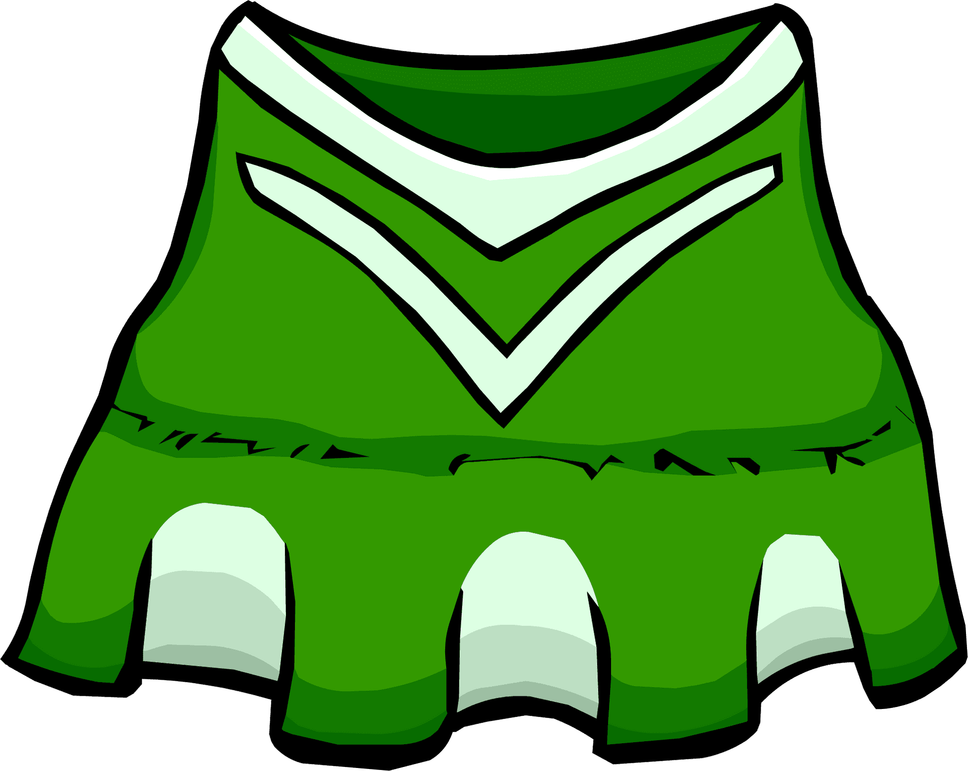 Green Cheerleader Skirt Illustration PNG image