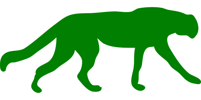 Green Cheetah Silhouette PNG image