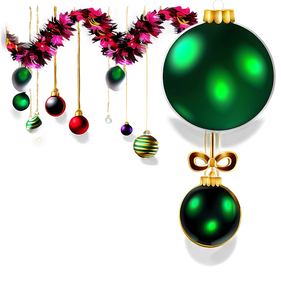 Green Christmas Ornaments Png 32 PNG image