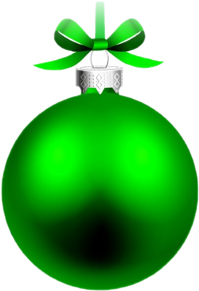 Green Christmas Ornamentwith Bow PNG image