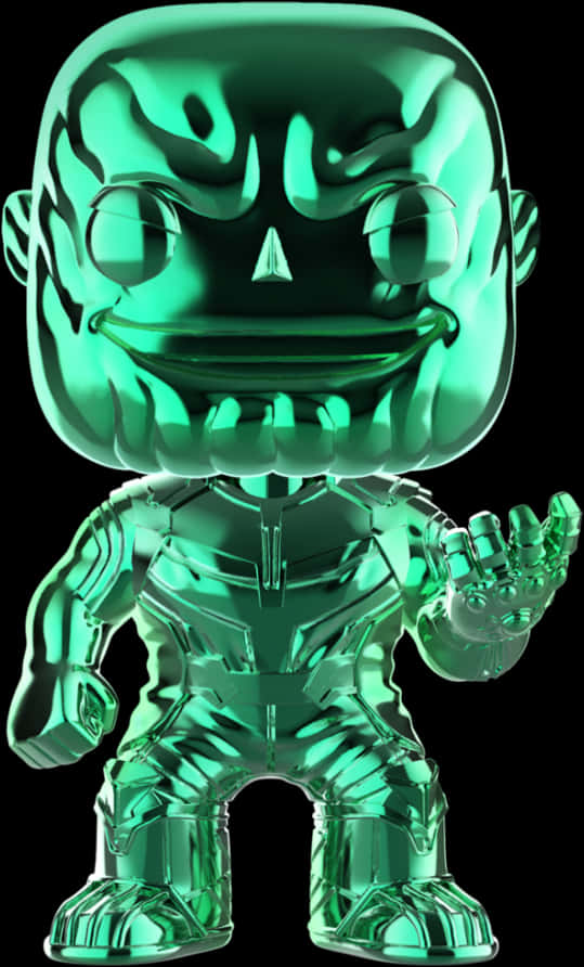 Green Chrome Thanos Figure PNG image