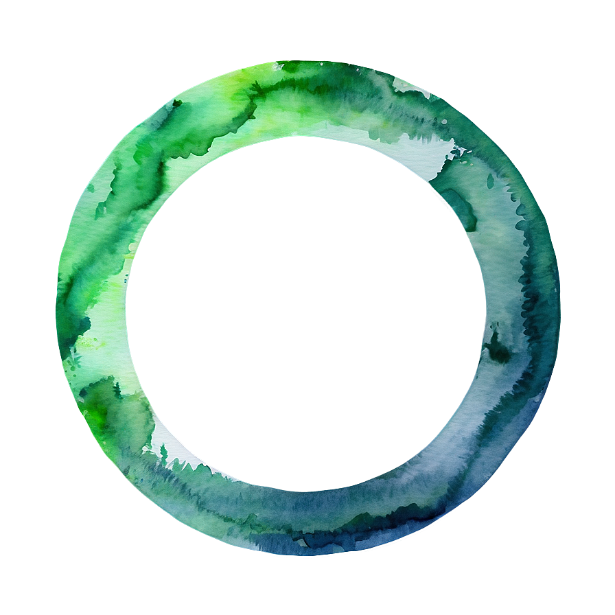 Green Circle In Watercolor Png Tha PNG image