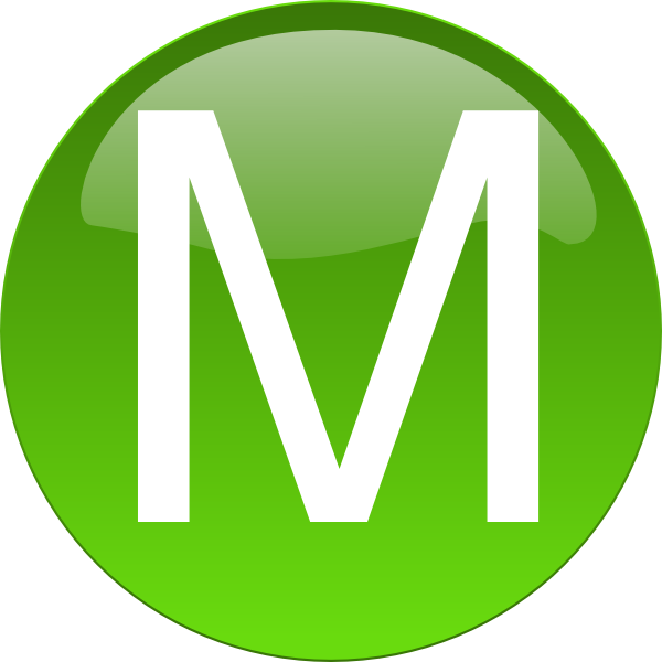 Green Circle Letter M Icon PNG image