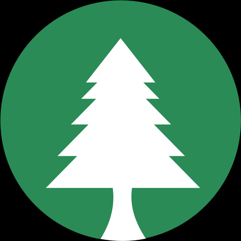 Green Circle White Tree Icon PNG image