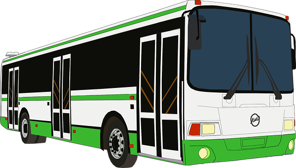 Green City Bus Illustration PNG image