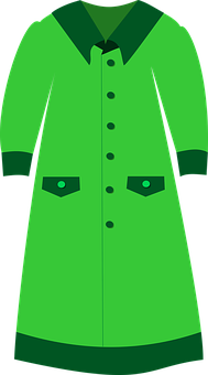 Green Coat Vector Illustration PNG image