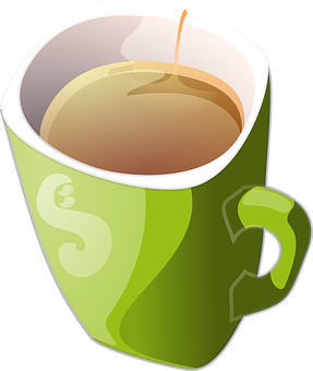 Green Coffee Mug Vector PNG image