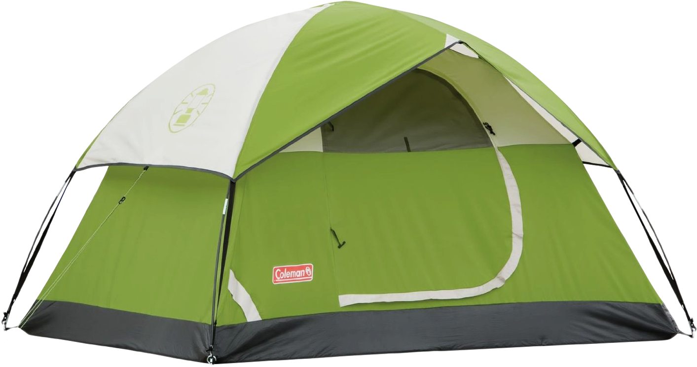 Green Coleman Camping Tent PNG image