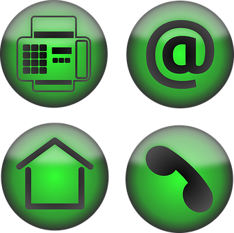 Green Communication Icons Set PNG image