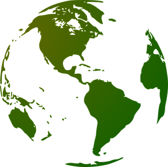 Green Continent Globe Graphic PNG image