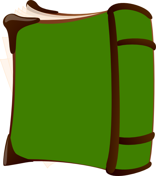 Green Covered Old Book Cartoon PNG image