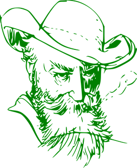 Green Cowboy Silhouette PNG image