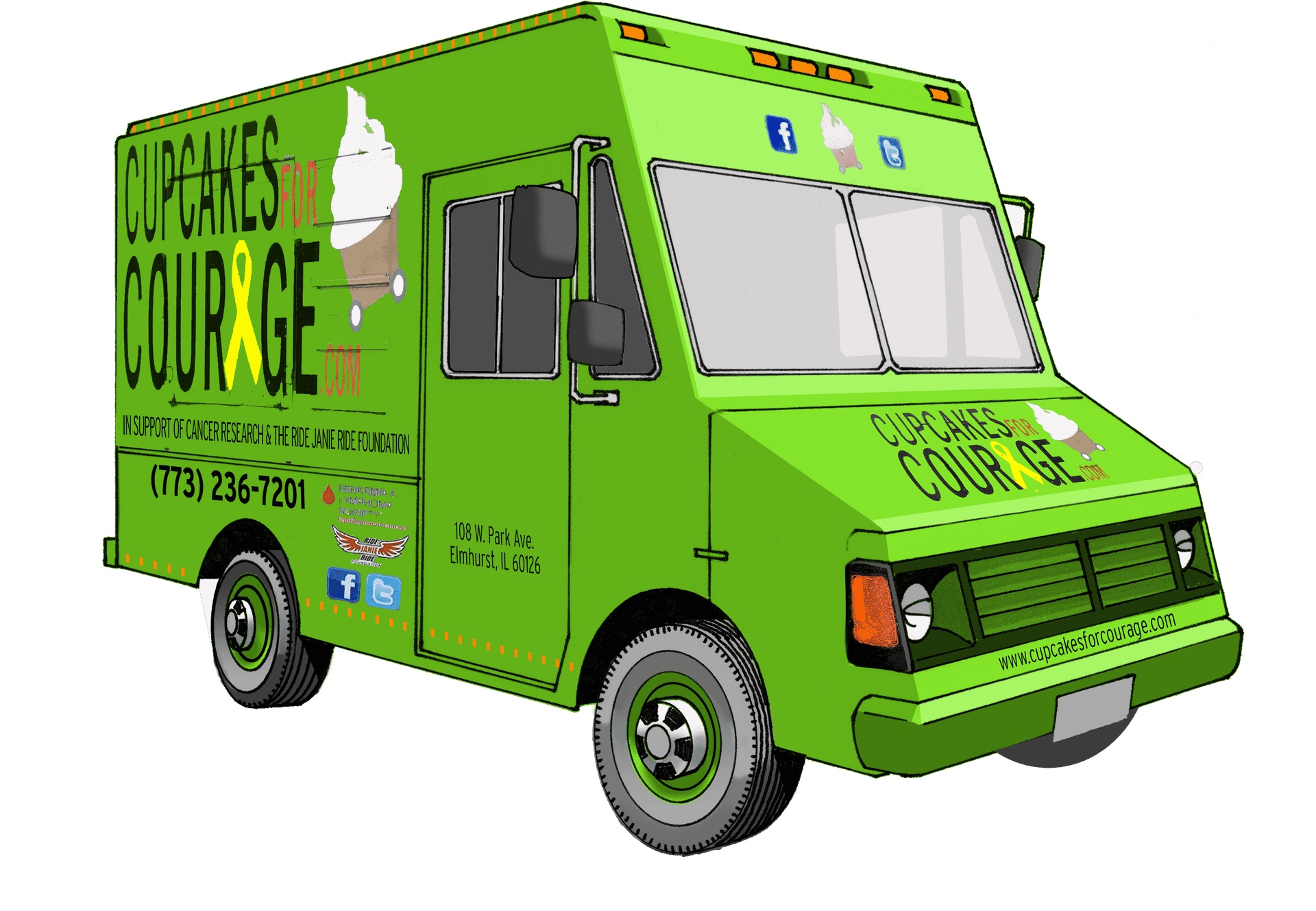 Green Cupcakesfor Courage Food Truck PNG image