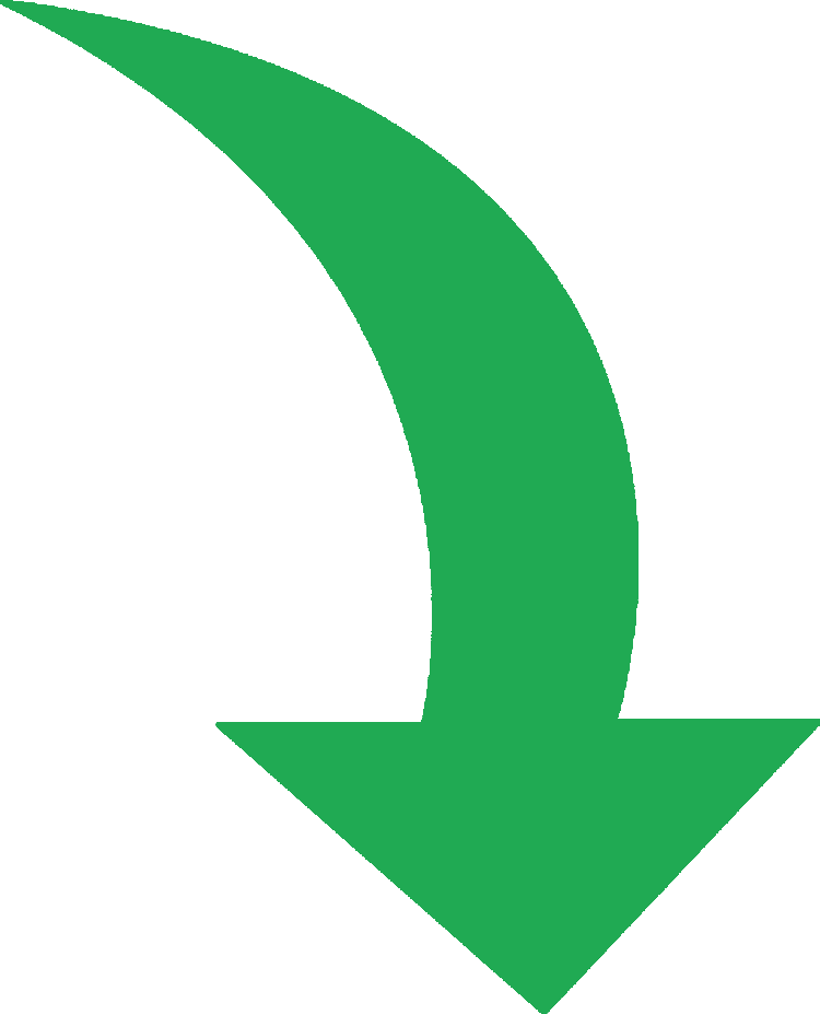 Green Curved Arrow Graphic PNG image