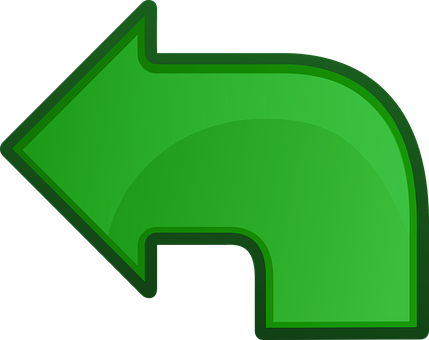 Green Curved Arrow Icon PNG image