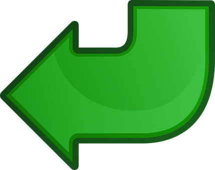 Green Curved Arrow PNG image