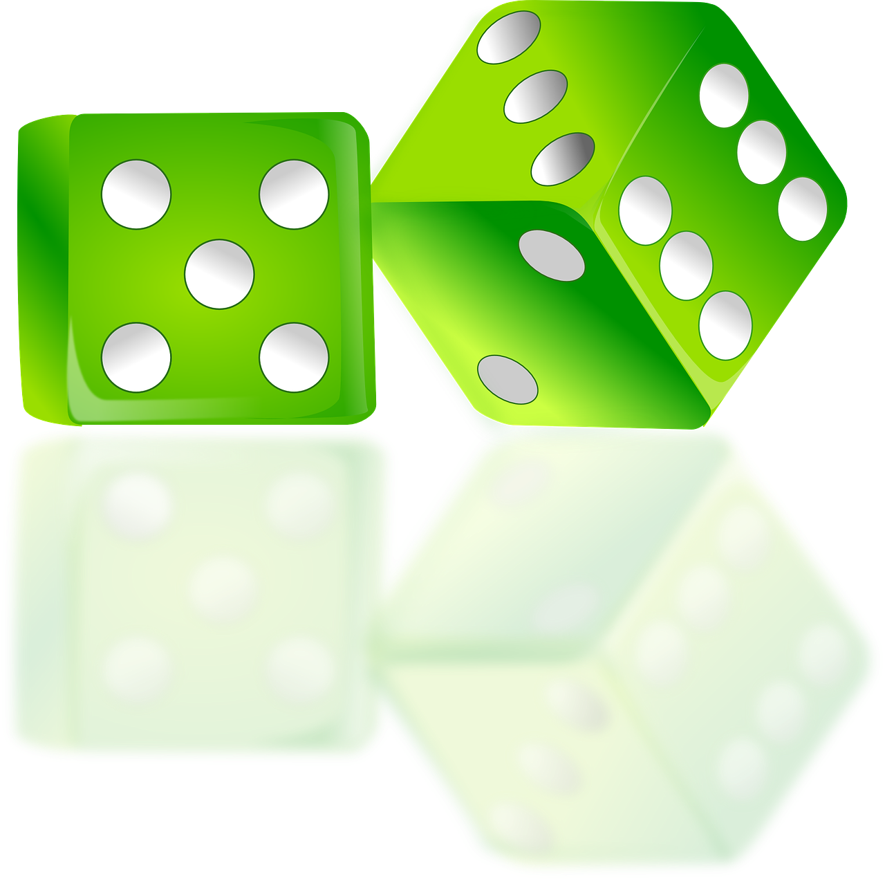 Green Dice Vector Illustration PNG image