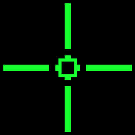 Green Digital Crosshair Design PNG image