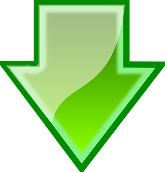 Green Download Arrow PNG image